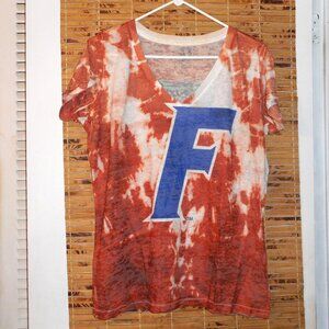 Women's Florida Gators Short Sleeve Burnout V-Neck Tie-Dye T-Shirt *Tag Size: XL